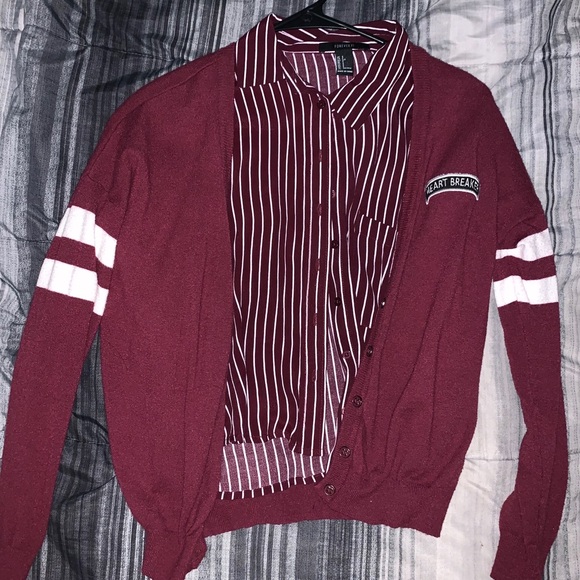 Stripped Collard Button Top - Picture 3 of 3